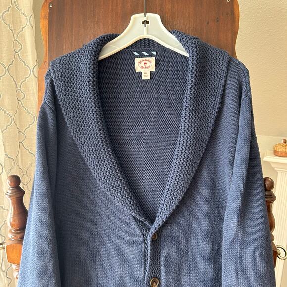 Brooks Brothers Red Fleece Men's Shawl Solid Cardigan XXL blue knit - Picture 2 of 7